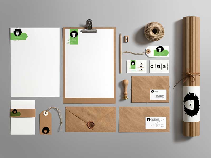 Lataevia berry logo stationary mockup