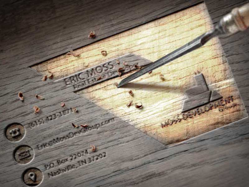 moss development business card carving by lataevia berry